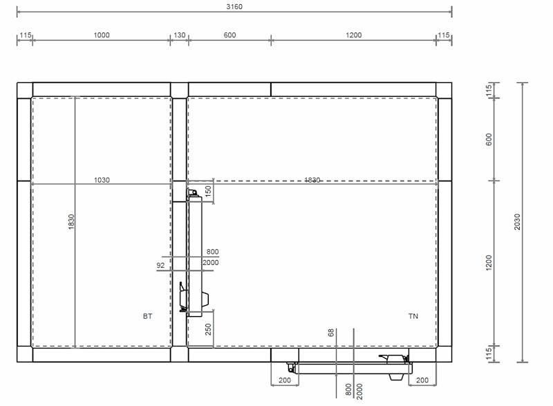 Komora MTH 100 mm D280x180x220 cm -2x drzwi 80x200