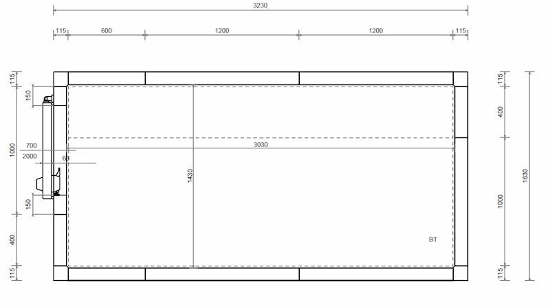 Komora MTH 100 mm 300x140x220 cm -1x drzwi 70x200