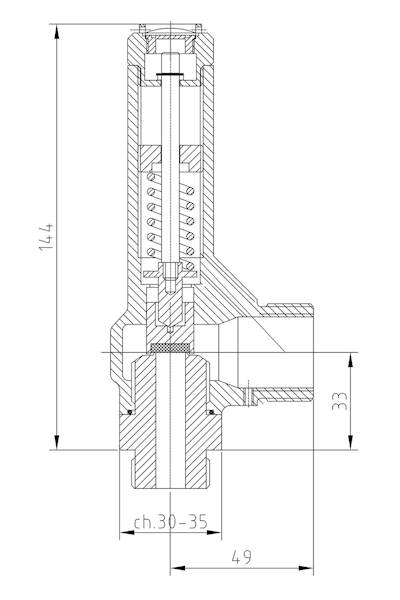 Zawór bezpieczeństwa G14/S-1"N, nastawa  6,8 bar
