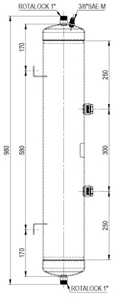 Zbiornik oleju OCS typ RO1RR152X920, 15,0 l , 32 b