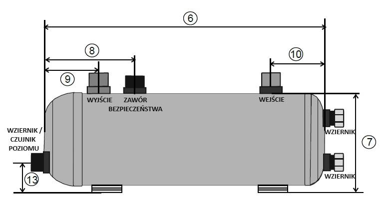 Poziomy zbiornik ciekłego czynnika DLRH-H 10K