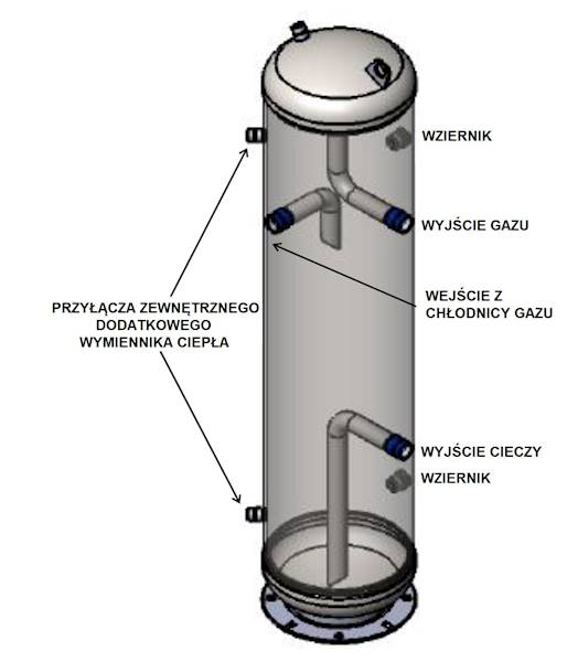 Pionowy zbiornik ciekłego czynnika MLR-V135-S067