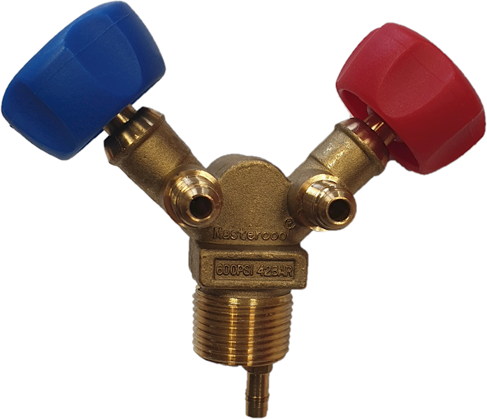 Zawór do butli ; 3/4" NPT - 2 x 1/4"SAE