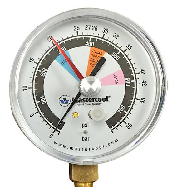Manometr 80 mm z zestawu do prób nadciśnieniowych
