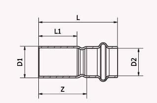>B< MaxiPro Łącznik redukcyjny nyp. 1.3/8" x1.1/8"