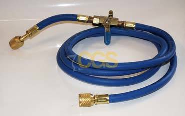 Wąż serwisowy niebieski 1/4"x5/16" ; 1,5 m ; z zaw