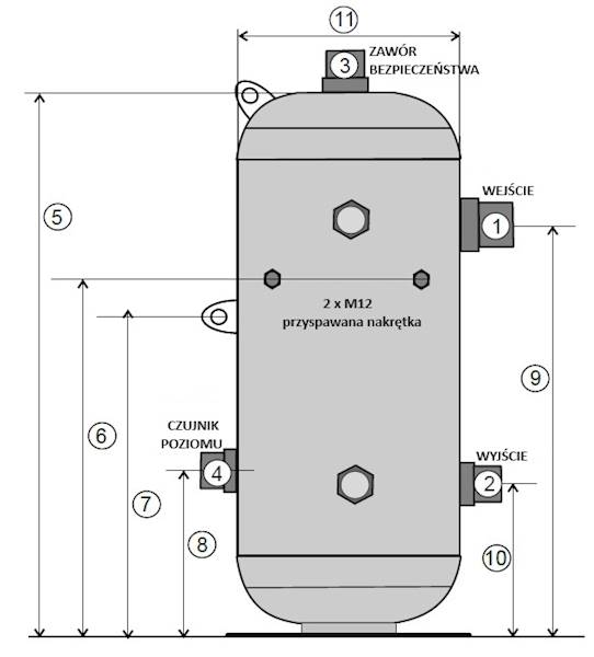 Pionowy zbiornik ciekłego czynnika DLR-V490