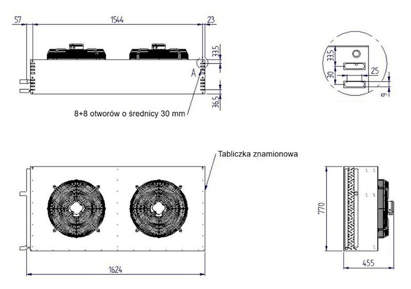 Skraplacz powietrzny RIVACOLD typ RRS025005V/H