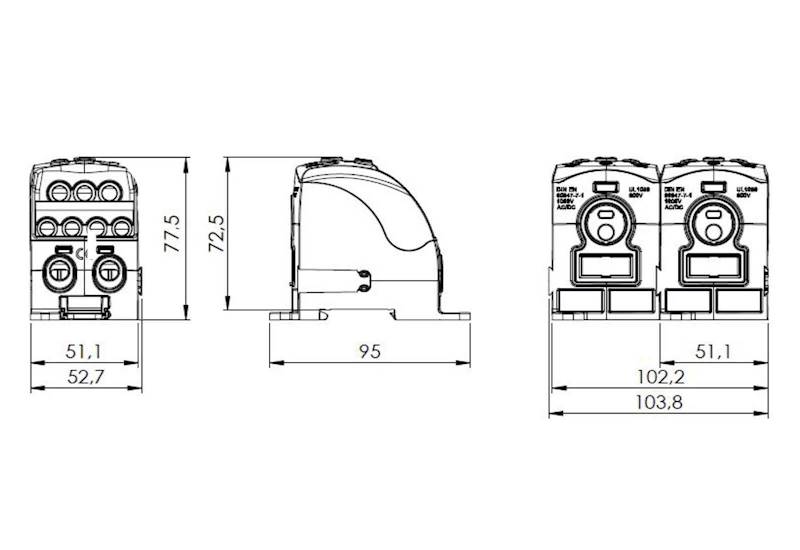 Złączka gwintowana SUB 490 niebieska