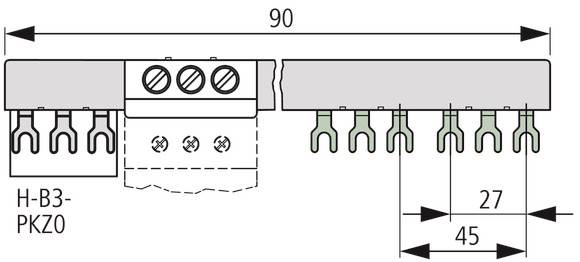 Szyna zasilająca B3 16x06; 3 fazy;  63A; 16 mm2