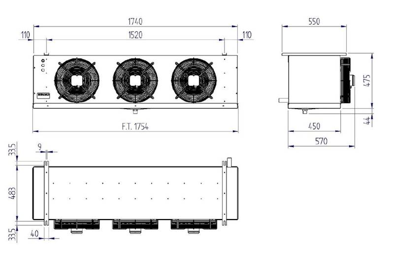 Chłodnica glikolowa RIVACOLD typ RCMW3350604ED