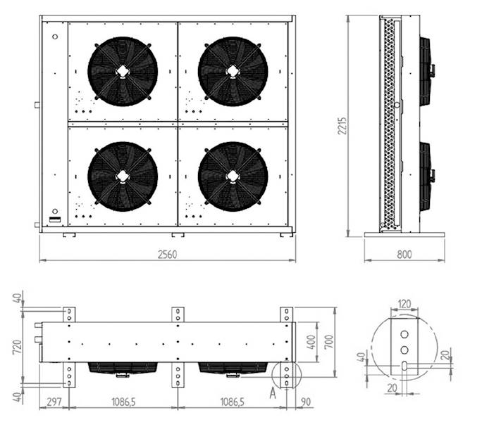 Skraplacz powietrzny RIVACOLD typ RRC046304VW/H