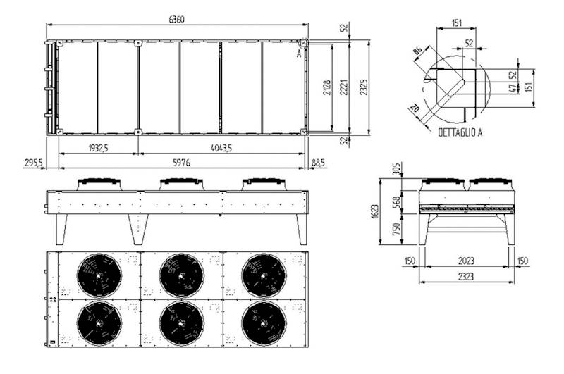 Nogi do skraplacza typ RRC6x1.000; H=750mm
