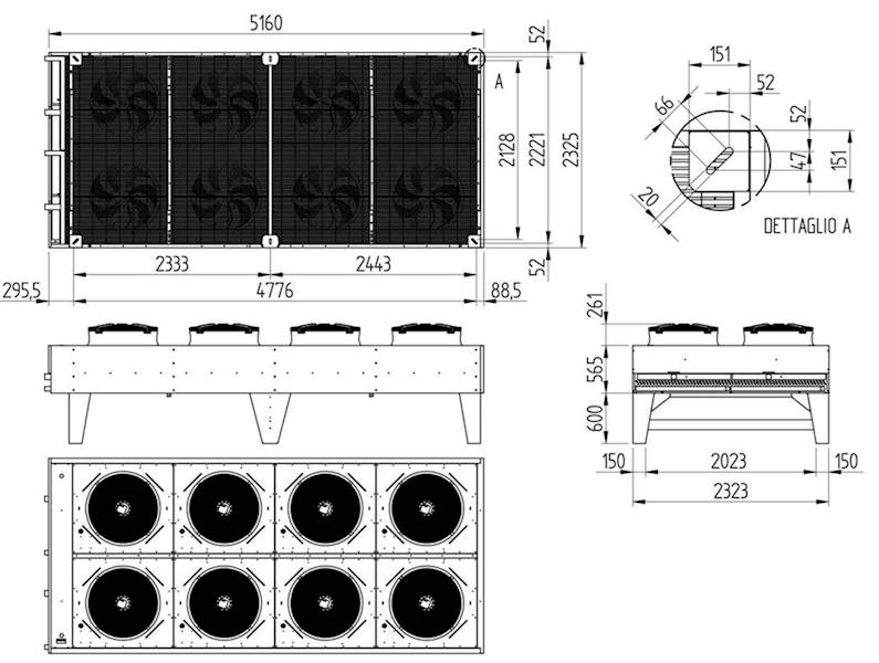 Nogi do skraplacza typ RRC8x800; H=1.000mm