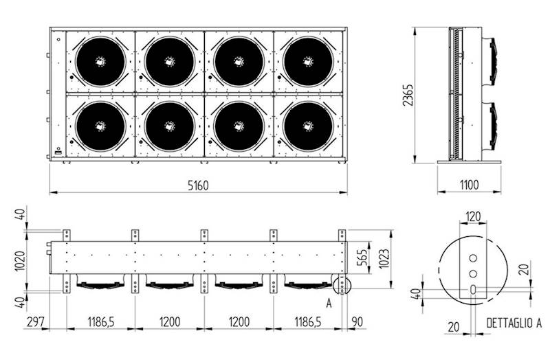 Nogi do skraplacza typ RRC8x800; H=1.000mm