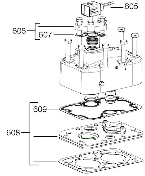 Uszczelka górna głowicy reg. wydajności 4M / 6M 