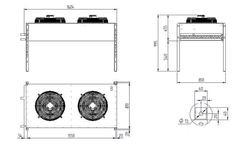 Skraplacz powietrzny RIVACOLD typ RRS025004V/H