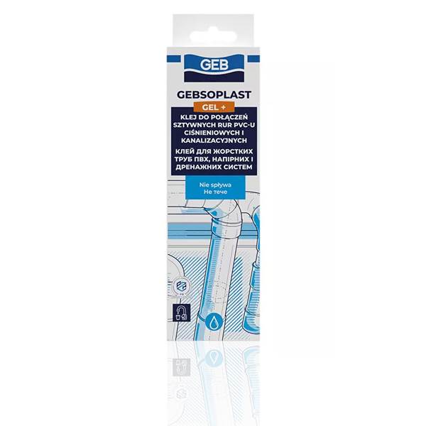 GEBSOPLAST Żel klej do rur złączek PCV PVC 125ML do klejenia rur instalacji grzewczych wodnych i powietrznych