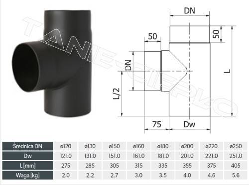 DAR TR220/90-CZ2 Trójnik 220x90st