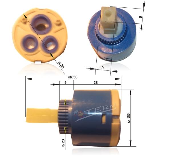 HDRL Głowica Z Regulator 35N do baterii niska