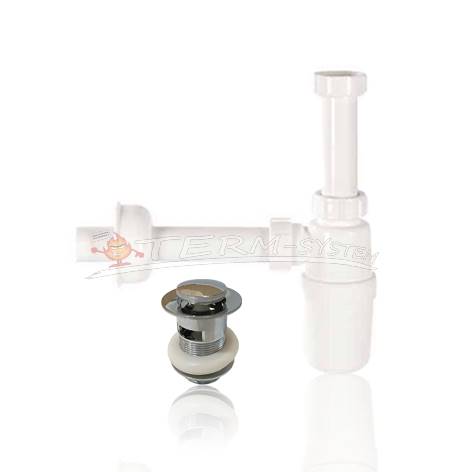 Syfon umywal. biały DI 5/4" + korek KLIK-KLAK HD