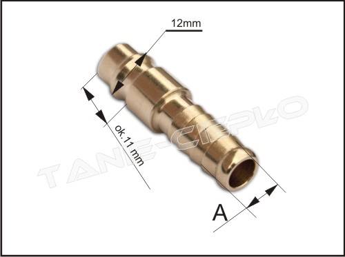 BRA SE2-3PH Wtyk z nyplem na wąż 9mm MOSIĄDZ