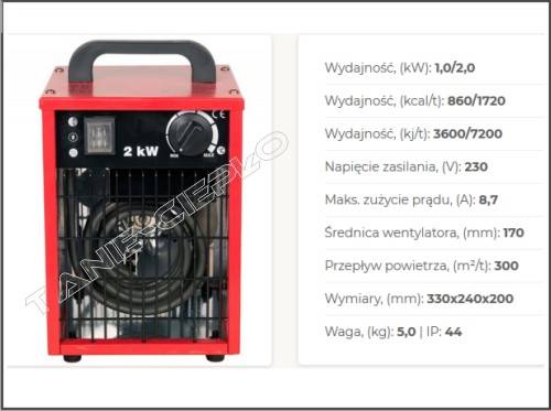 Nagrzewnica elektryczna TERM-DAN  2,0 kW 