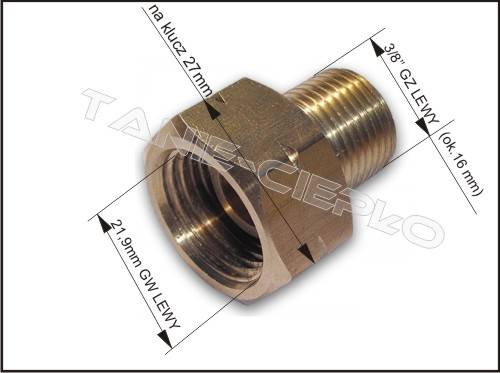 BRA PRA1 Redukcja GW21,8L x GZ3/8"L dwucz MOS