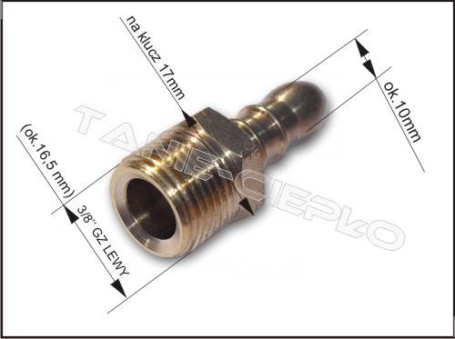 BRA PRA5 Złącze do węża GZ3/8"L x 9-10mm MOS