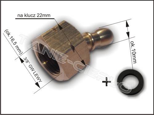 BRA PRA6 Złącze dwuczęściowe GW3/8"L x 9-10mm MOS