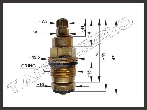 HDRL G-F10 Głowica baterii normal. 3/8"