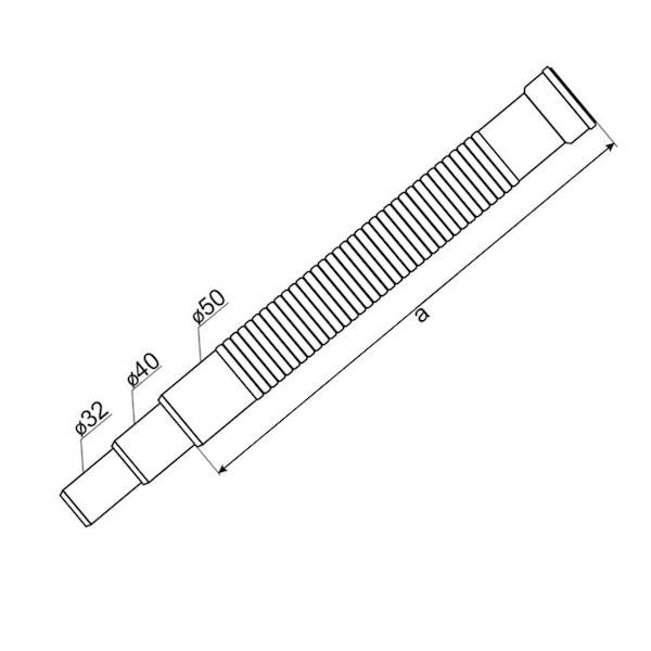 HDRL SZT500 Sztucer kielich złącze 50/40/32 50cm