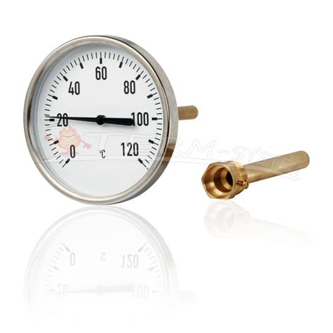 WAT 10005800 Termometr 0-120st 63mm bimet. z tulej