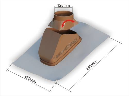 RIC ZB125UBPR Przejście wyjście dachowe kątowe kominowe regulowane 25-50st 125 BRĄZ