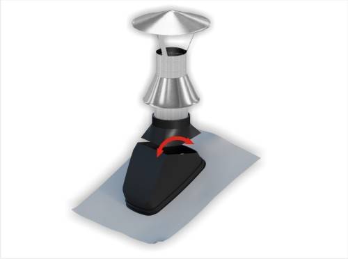 RIC ZB125UBPR Przejście wyjście dachowe kątowe kominowe regulowane 25-50st 125 BRĄZ