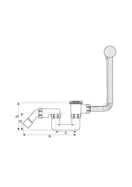 HDRL SYF022 Syfon wanny 19280 z przel sitko metal