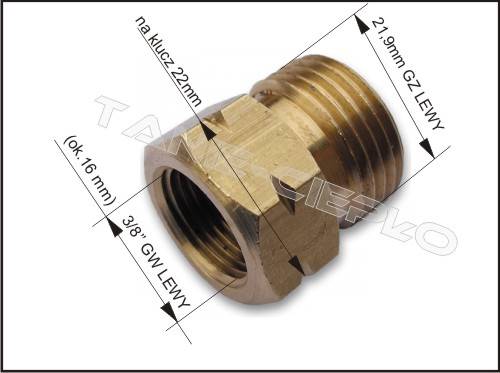 BRA PRA2 Redukcja GZ21,8 L x GW3/8"L butli MOS