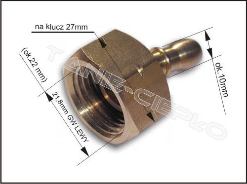 BRA PRA7 Złącze dwuczęściowe GW21,8"L x 9-10mm