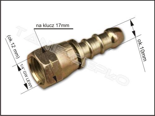 BRA PRA9 Złącze do węża GW1/4"L x 9-10mm MOS