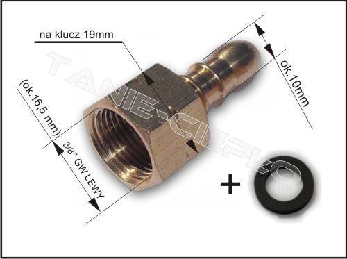 BRA PRA8 Złącze do węża GW3/8"L x 9-10mm MOS