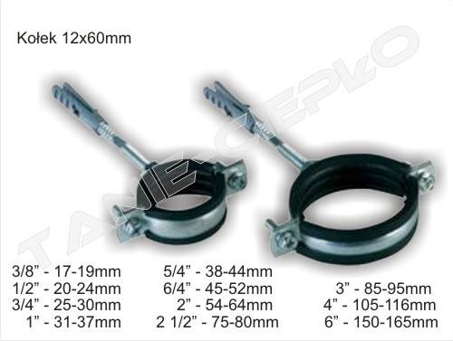 URG-1 Uchwyt 5 do rury (120-145) z gumą