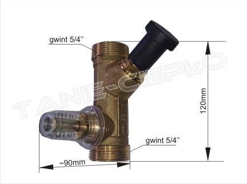 10010152 5/4" DN32 Zawór równoważący z przepływomierzem rotametr Watts 5-50 l/min