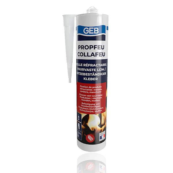 COLLAFEU Klej ognioodporny żaroodporny do sznurów uszczelek płyt w kotłach piecach kominkach 310ml