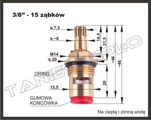 HDRL G-C10 Głowica ceram. baterii 3/8"-Dzi