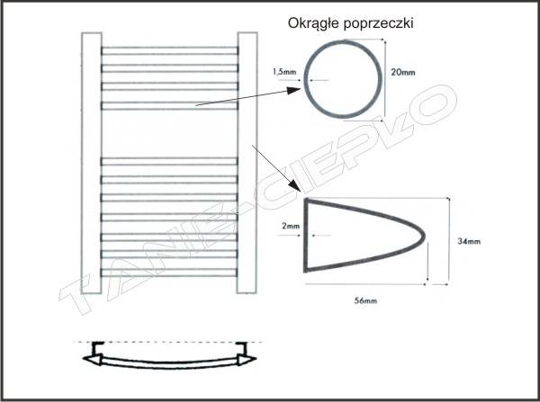 DGD MIL-119/57 ANTR Grzejnik łazienkowy