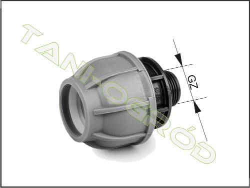 PE Nypel 25x1/2" GZ skręcany