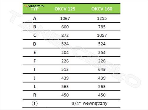 DZD OKCV160L Ogrzewacz poziomy LEWY