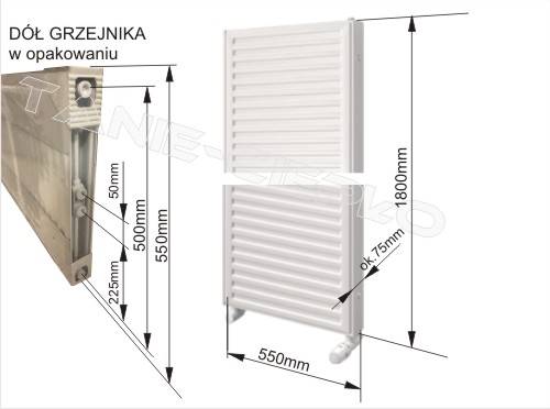 Grzejnik pionowy V21 1800x300 wysoki biały 10cm