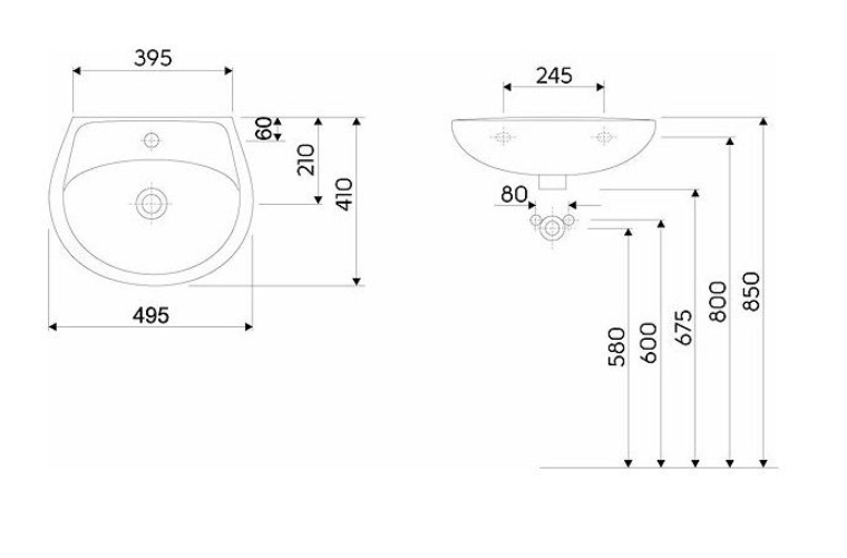 KOŁO Umywalka IDOL 50x41 B/O