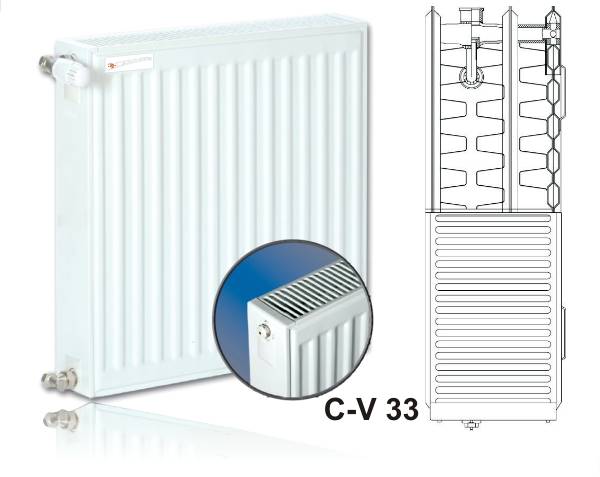 Grzejnik panel. V33 900x900 dolne